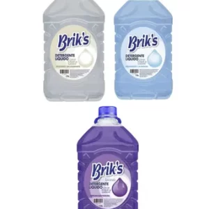F.2.7. Detergente 5 lt Briks con Suavizante (Tripack: 1 blanco + 1 Celeste + Lavanda).