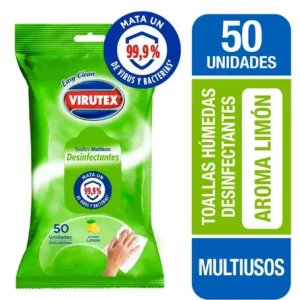 H.1.9.1. Toallitas Desinfectantes Virutex Multiuso Limón, 50 uds.