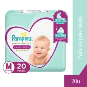 O. Pampers Pañales M Premium Care, 8 Paquetes.