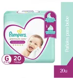 O. Pampers Pañales G Premium Care, 8 paquetes.