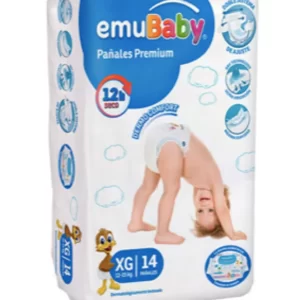 O. Emubaby Pañales XG Premium, 4 Paquetes.