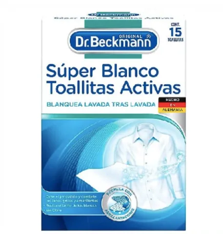 I.0.8. Dr. Beckmann 15 Toallitas Activas Súper Blanco. - Imagen 3
