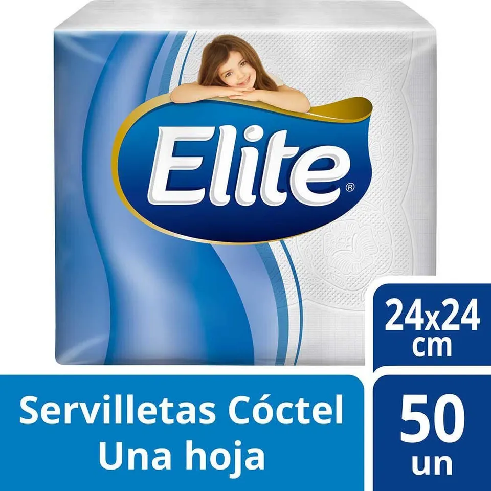 E.0.8. Servilletas Cóctel Elite Ultra Suave Una Hoja 24x24cm 200 Un. - Imagen 3