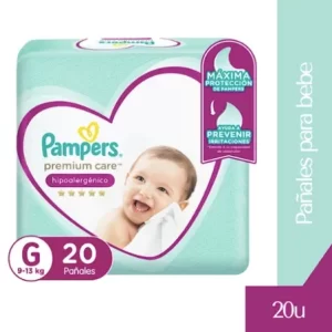 O. Pampers Pañales G Premium Care, 4 Paquetes.