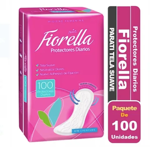 D.5.0. Protector Diario Fiorella 100 Un, tela suave.
