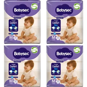 O.1.7. 80 Pañales Babyse Premium M (4 Paquetes)