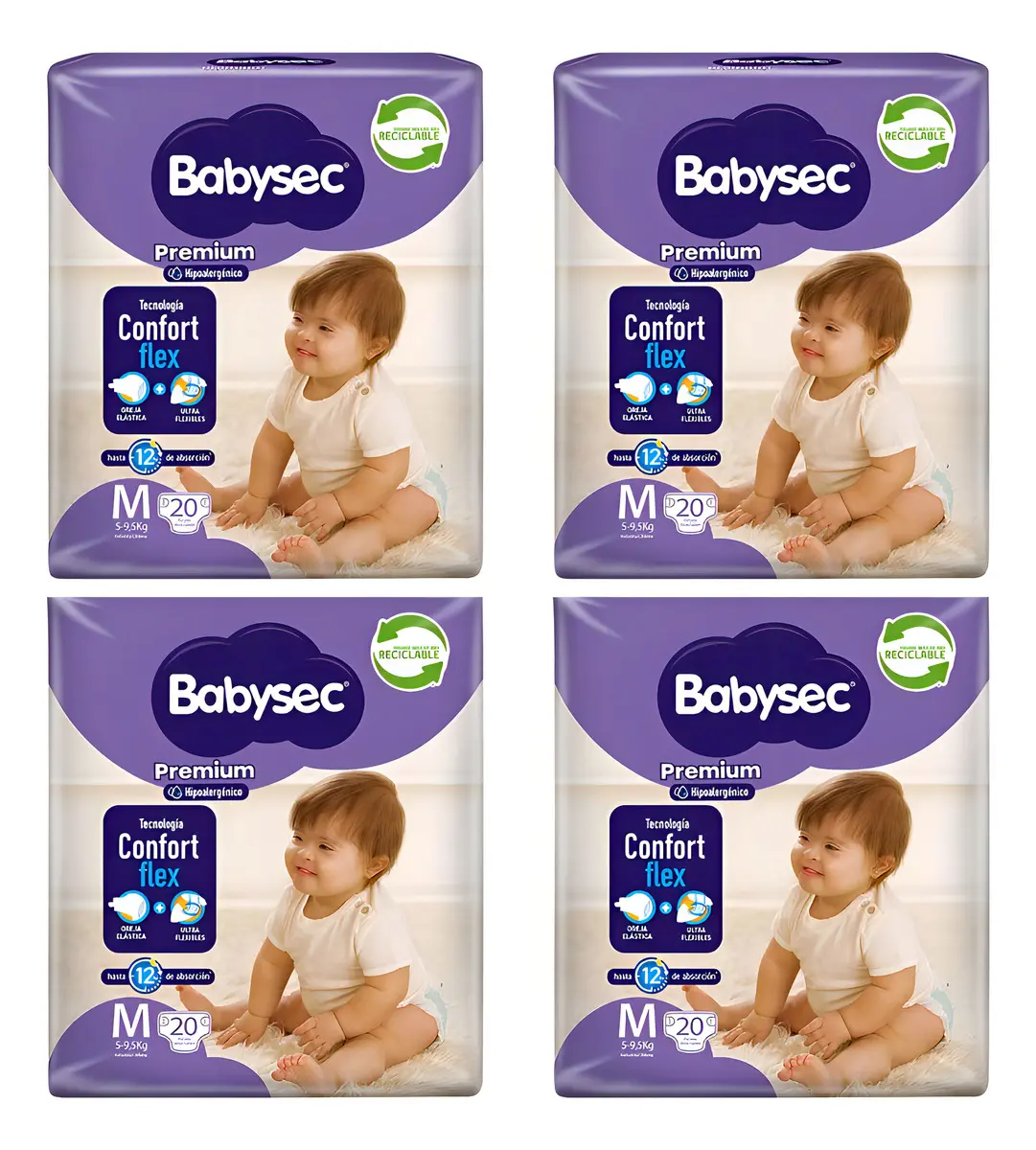 O.1.7. 80 Pañales Babyse Premium M (4 Paquetes)