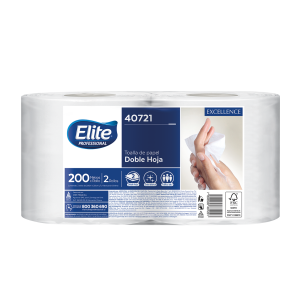 E.0.1. Toalla de papel 200 m doble hoja (2 rollos), para dispensador de palanca industrial.