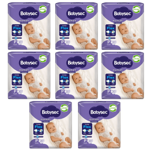 O.1.6. 160 Pañales Babysec Premium P (8 Paquetes).