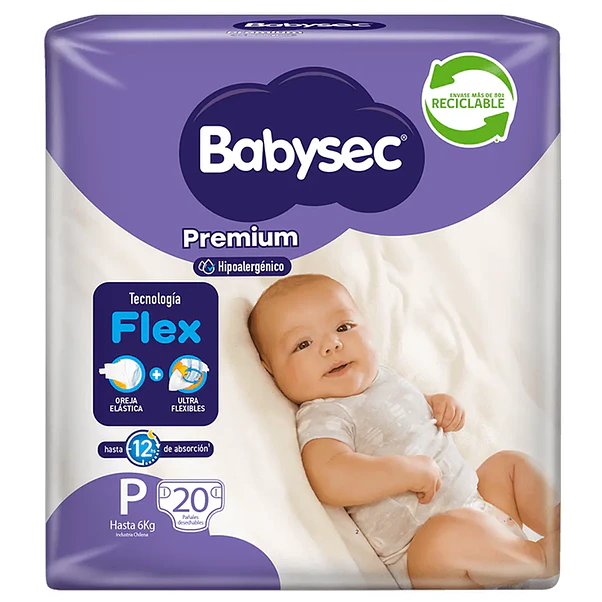 O.1.6. 160 Pañales Babysec Premium P (8 Paquetes). - Imagen 3